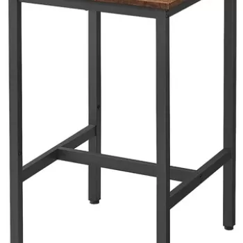 Masa de bar, Vasagle, 60 x 60 x 90 cm, PAL/otel, maro rustic imagine