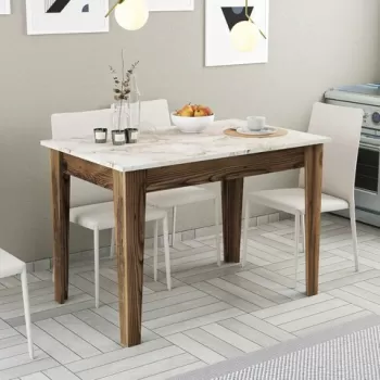 Masa de bucatarie, Hommy Craft, Kiev 506, Nuc / Alb imagine