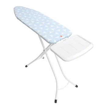 Masa de calcat, Brabantia B, Fresh Breeze, 124x38 cm, 7 pozitii de reglare, cu suport statie de calcat, otel/bumbac imagine