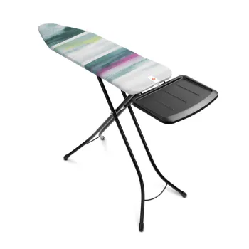 Masa de calcat, Brabantia B, Morning Breeze, 124x38 cm, 7 pozitii de reglare, cu suport statie de calcat, otel/bumbac imagine