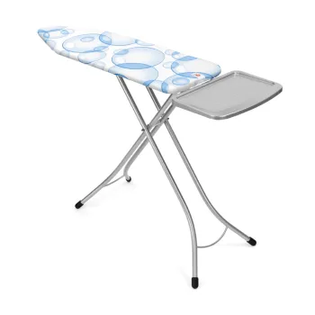 Masa de calcat, Brabantia B, PerfectFlow Bubbles, 124x38 cm, 7 pozitii de reglare, cu suport statie de calcat, polipropilena/otel/bumbac imagine