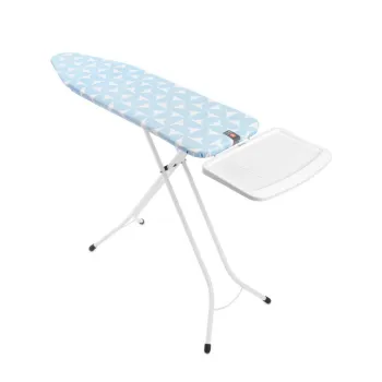 Masa de calcat, Brabantia B, PerfectFlow Fresh Breeze, 124x38 cm, 7 pozitii de reglare, cu suport statie de calcat, otel/bumbac imagine