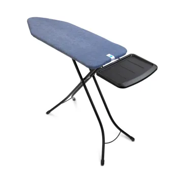 Masa de calcat, Brabantia C, Denim Blue, 124x45 cm, 7 pozitii de reglare, cu suport statie de calcat, otel/bumbac, albastru denim imagine