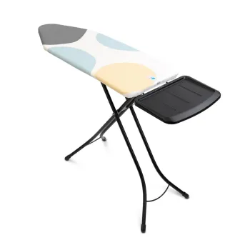 Masa de calcat, Brabantia C, Spring Bubbles, 124x45 cm, 7 pozitii de reglare, cu suport statie de calcat, otel/bumbac imagine
