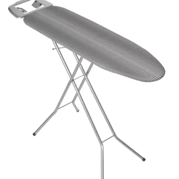 Masa de calcat cu suport pentru fierul de calcat Velkea, 110x30 cm, otel/textil, argintiu imagine