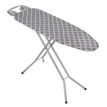 Masa de calcat cu suport pentru fierul de calcat Velkea, 110x37 cm, otel/textil, argintiu imagine