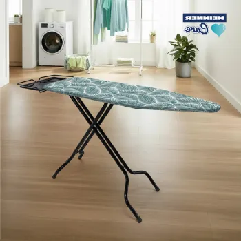 Masa de calcat Linea, Heinner Care, 124x43 cm, bumbac/metal, verde/alb imagine