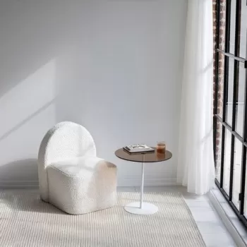 Masa de colt, Neostill, Chill-Out, 50 x 50 x 50 cm, sticla temperata/metal, alb/bronz imagine