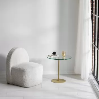 Masa de colt, Neostill, Chill-Out, 50 x 50 x 50 cm, sticla temperata/metal, auriu imagine