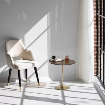 Masa de colt, Neostill, Chill-Out, 50 x 50 x 50 cm, sticla temperata/metal, auriu/bronz imagine