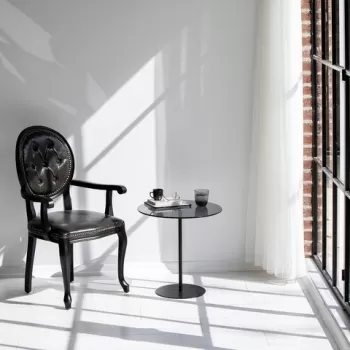 Masa de colt, Neostill, Chill-Out, 50 x 50 x 50 cm, sticla temperata/metal, negru/gri inchis imagine