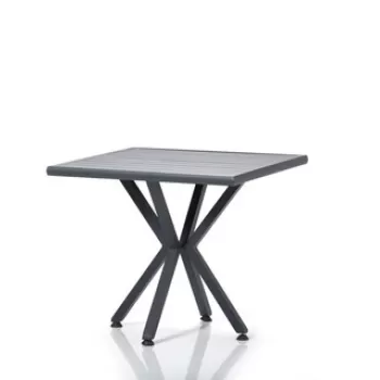 Masa de gradina, Clara, Samara Bahce Masas?, 90x90 cm, Gri/Negru imagine