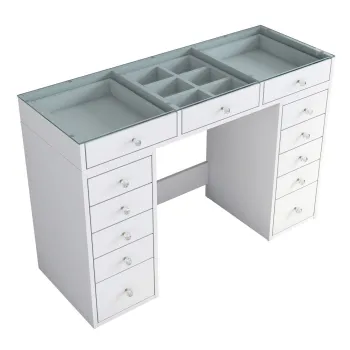 Masa de machiaj, Hanah Home, BJ105, 120x79.8x44.5 cm, Alb imagine