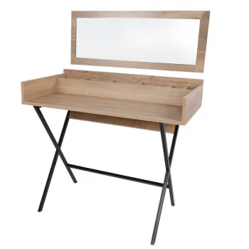 Masa de machiaj, Hanah Home, Hive, Stejar / Negru imagine