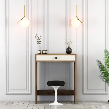 Masa de machiaj, Hanah Home, Lizbon, 70x40x84.7 cm, Maro/Crem imagine