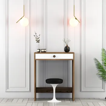 Masa de machiaj, Hanah Home, Lizbon, 70x40x84.7 cm, Nuc/Alb imagine