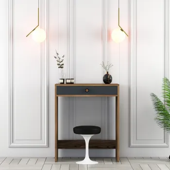 Masa de machiaj, Hanah Home, Lizbon, 70x40x84.7 cm, Nuc / Antracit imagine