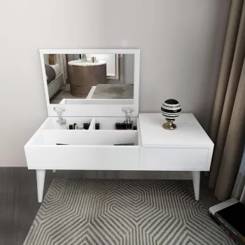 Masa de machiaj, Hanah Home, Riva, 79.4x31x35 cm, Alb imagine
