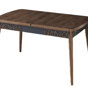 Masa de sufragerie extensibila, Beckley, Amalfi Motif, 131.5x79.5x76.5 cm, Maro imagine