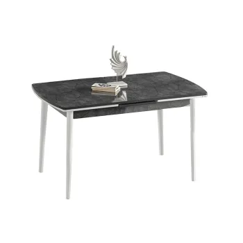 Masa de sufragerie extensibila, Beckley, Toskana, 132x79x76.5 cm, Antracit/Alb imagine