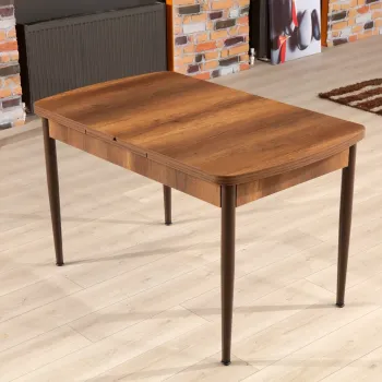 Masa de sufragerie extensibila, Beckley, Trend Barok, 132x79x76.5 cm, Nuc / Maro imagine