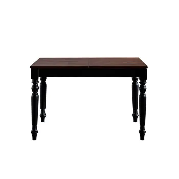 Masa de sufragerie extensibila, Fairfax, Albero14, Lemn masiv, Alb/Maro imagine