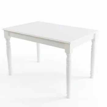 Masa de sufragerie extensibila, Fairfax, Albero26, Lemn masiv, Alb imagine