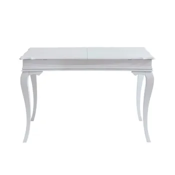 Masa de sufragerie extensibila, Fairfax, Albero28, Lemn masiv, Alb imagine