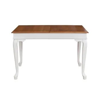 Masa de sufragerie extensibila, Fairfax, Albero29, Lemn masiv, Alb / Antichizat / imagine