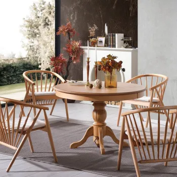 Masa de sufragerie extensibila, Fairfax, Eva, 118x75x118 cm, Natural imagine