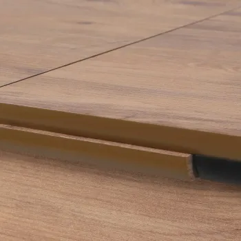 Masa de sufragerie extensibila, Nmobb, Sigma, MDF , Nuc / Negru imagine