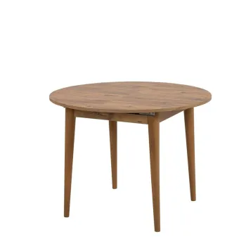 Masa de sufragerie extensibila, Vella, Vina, 100x75x100 cm, PAL, Maro imagine