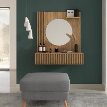 Masa de toaleta / machiaj cu oglinda ELTAP, Entsian, 85x40x100 cm, PAL/ABS, stejar imagine