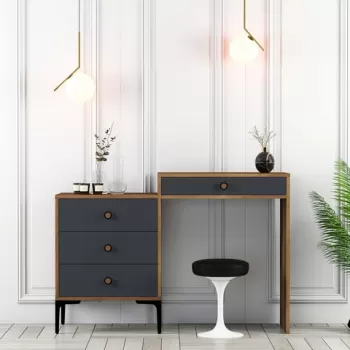 Masa de toaleta / machiaj, Hommy Craft, Lizbon 550, Nuc / Antracit imagine