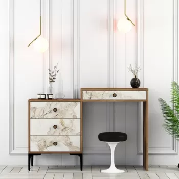 Masa de toaleta / machiaj, Hommy Craft, Lizbon 552, Nuc / Alb imagine