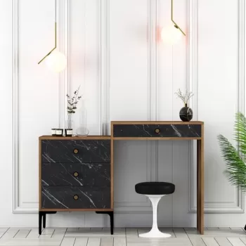 Masa de toaleta / machiaj, Hommy Craft, Lizbon 555, Nuc / Negru imagine