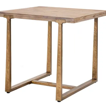 Masa dining Ankara, Mauro Ferretti, 80x80x76 cm, MDF/fier, maro/auriu imagine