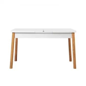 Masa dining extensibila, Vella, Santiago 869VEL5224, 120 x 75 x 75 cm, pal melaminat, alb/pin imagine