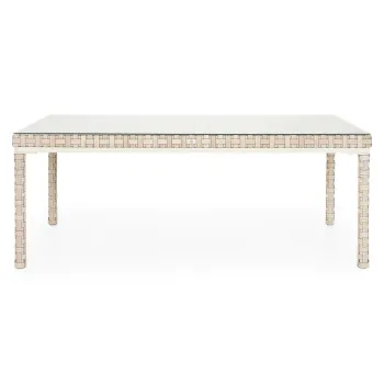 Masa dining pentru gradina/terasa Cielo, 200x100x76 cm, aluminiu/sticla securizata, gri imagine