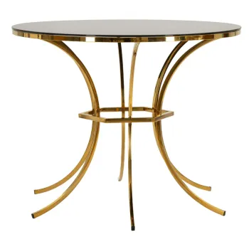 Masa dining Shanty, Mauro Ferretti, 100x80 cm, fier/sticla, auriu/negru imagine