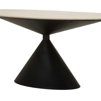 Masa dining Space, Mauro Ferretti, 180x90x76 cm, MDF/fier, crem/negru imagine