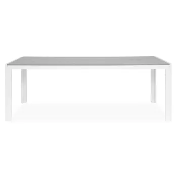 Masa dreptunghiulara pentru exterior Encore, 205x90x74 cm, aluminiu, alb/gri imagine