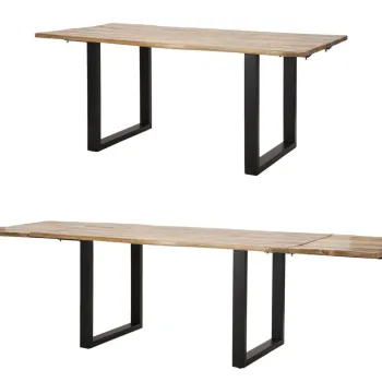 Masa extensibila Edge, Mauro Ferretti, 280-180 x 90 x 77 cm, lemn de mango/fier, maro/negru imagine