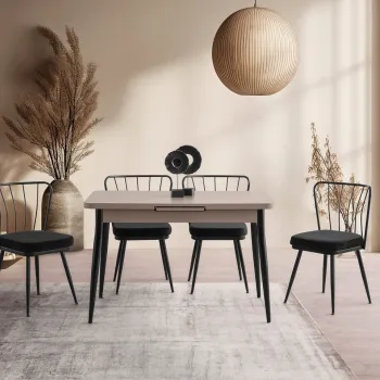 Masa extensibila, Nmobb, Ay, 120x75x70 cm, PAL, Mocha imagine