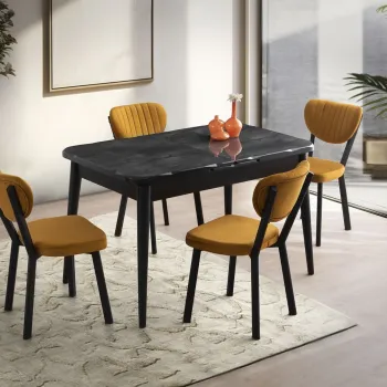 Masa extensibila, Nmobb, Crea, 100% PAL MELAMINAT, Negru imagine