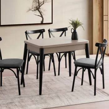 Masa extensibila, Nmobb, Dolunay, 100x75x60 cm, PAL, Mocha imagine