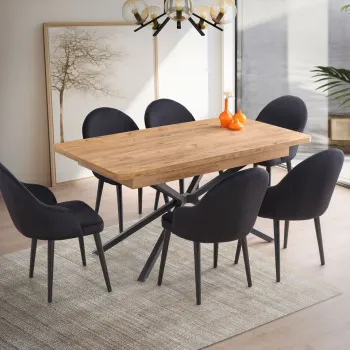 Masa extensibila, Nmobb, Falcon, 160x79x90 cm, PAL, Maro imagine