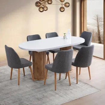 Masa extensibila, Nmobb, Gusto, 180x77x90 cm, PAL, Alb imagine