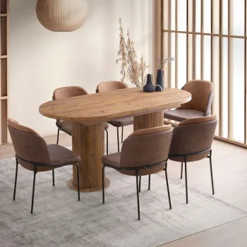 Masa extensibila, Nmobb, Gusto, 180x77x90 cm, PAL, Maro imagine