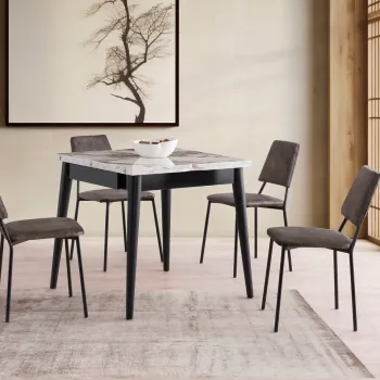 Masa extensibila, Nmobb, Totem, PAL, Alb / Marmura imagine